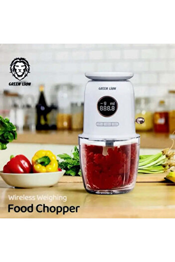 Green Lion Portable Wireless Weighing Food Chopper 600ML | Rechargeable Wireless Food Chopper With Scale