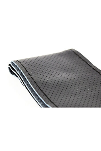 auto Steering wheel cover with needle and thread, black imitation leather