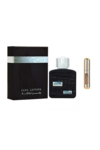 lattafa Eau de Parfum Ramz Silver Edition Men, 100 ml with Refillable 5 ml Kit