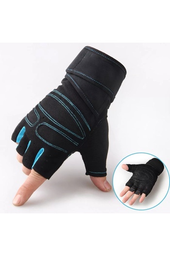 TSUMAB Professional Gym Training Gloves with Wrist Support – Anti-Slip Half Finger Fitness Gloves