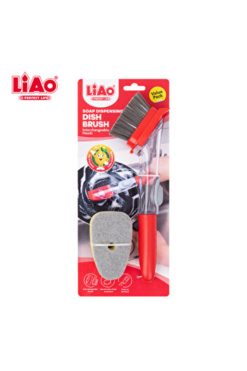 liao LD2308 Dish Brush 12-Pack – Durable Bristles, Ergonomic Handle & Built-In Soap Dispenser