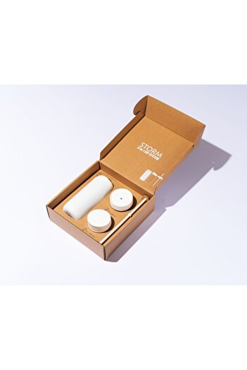 Storm Carter's Stainless Steel Chemical-Free Hot & Cold Cups from Mibru Matte White 16oz