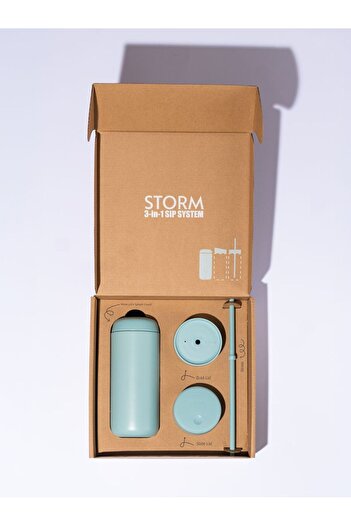 Storm Carter's Stainless Steel Chemical-Free Hot & Cold Cups from Mibru Smoke Green 16oz
