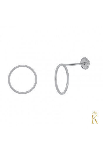KALINI Minimalist protective earrings, 14K white gold, 11 mm hoop