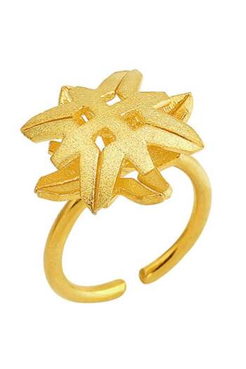 Biggdesign Enamel, Gold Plated And Brass B.C. 3000 Flower Ring