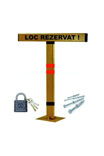 OEM Parking space blocker, T model, steel tube, screws and padlock included, yellow