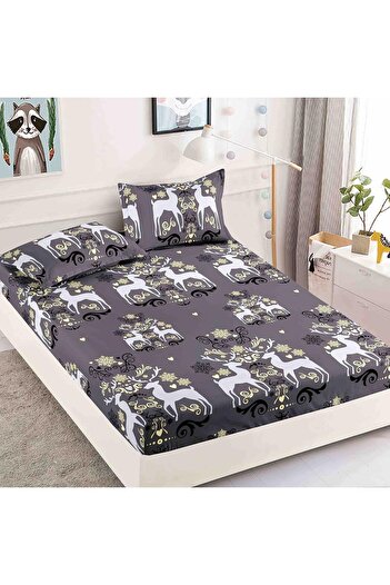 JOJO HOME Bed cover set, Christmas Edition, Jojo Home, 3 pieces, 180x200cm, Reindeer