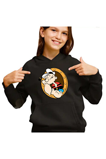 OEM Kids Girls Popeye The Sailor Captain's Window Sweatshirt