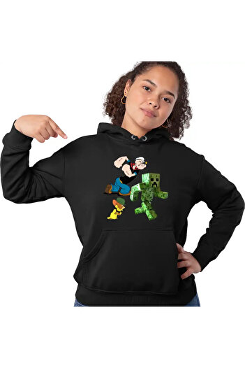 OEM Women's Sweatshirt Popeye the Sailor Tom Jerry Creeper Minecraft