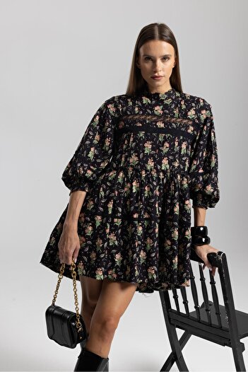 LİYACA Floral Patterned Mini Dress
