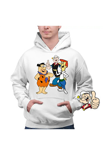 OEM Men's Sweatshirt Popeye The Sailor Flintston Jetson Old Cartoons