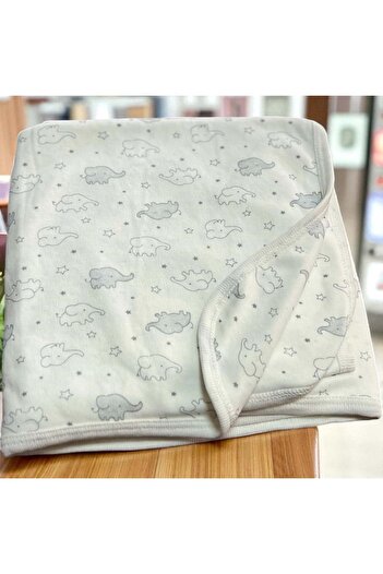 RYZE ÇOCUK Printed Double Sided Combed Cotton Blanket -100X100 Gray