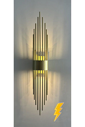 gaziantepavize Mercan Gold Metal Elektrikli Aplik Günışığı Ledli Modern Duvar Lambası (Pilli Değildir) - Tek Adet