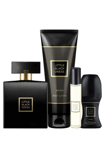 AVON Little Black Dress set - 4 products: Eau de Parfum 50ml, Body Lotion 125ml, Roll-on, Mini Eau de Par