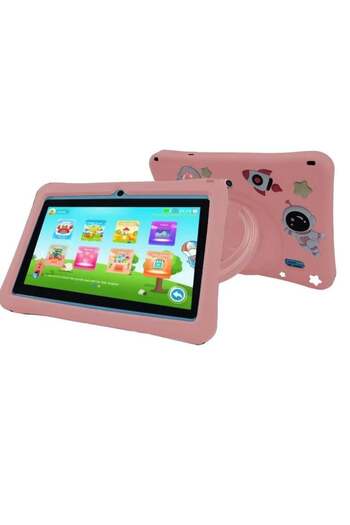OTEETO K3 Kids Tablet — 7" Wi-Fi Android, Parental Controls, Kid-Proof Case (Pink)