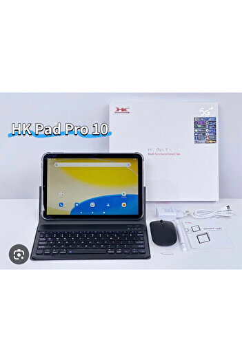 Panda HK Pad Pro 10 - جهاز لوحي يعمل بنظام أندرويد، بشاشة 10.1 بوصة، يدعم شبكات الجيل الخامس، مع لوحة مفاتيح وماوس وقلم | ذاكرة وصول عشوائي (RAM) سعة 8 جيجابايت، وسعة تخزين 256 جيجابايت