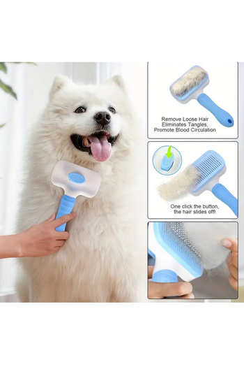 Generic Self-cleaning pet hair removal brush, specially designed for grooming cats and dogs.