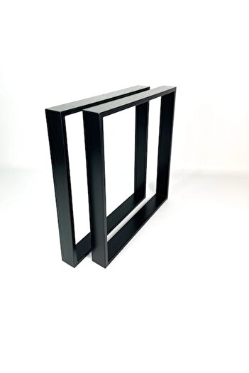 OEM Set 2 picioare metalice Tubb, 72x50 cm, profil 4x4 cm, vopsite în câmp electrostatic, negru mat