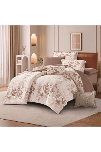 HOURS Horse double-sided winter bedspread, fur and velvet, suitable for a double bed size of 200 x 200 cm, consisting of 8 pieces, 240 stitches