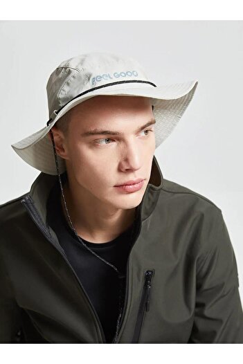 LC Waikiki Printed Men's Outdoor Hat with Cord (S2)