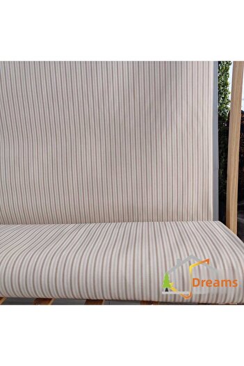 DÜŞLER EV TEKSTİLİ Frequent Striped Pattern Water and Stain Repellent Panama Linen Small-Scale Premier Duck Fabric Cloth 100X180