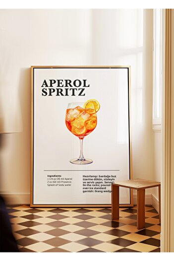 ARTHOUSECOLLECTIVE Aperol Spritz - Cocktail Poster - Frameless Poster in Wall Decoration Painting Dimensions