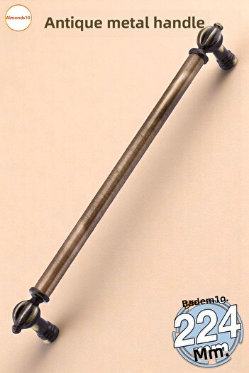 Badem10 Defne Metal Antique Mâner galben antic 224 mm Sertar de mobilier Dulap de bucătărie Mânere dulap Mâner de dulap