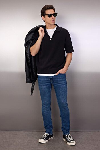 Trendyol Collection Джинси Indigo Skinny Fit з еластичної тканини Джинси вузької посадки TMNAW23JE00047