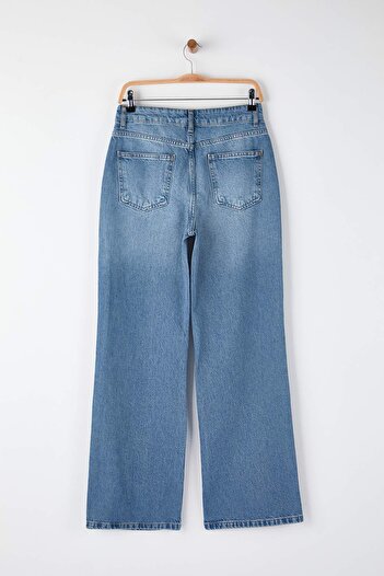 Trendyol Collection Blue*002 High Waist Wide Leg Jeans Twoaw24Je00089