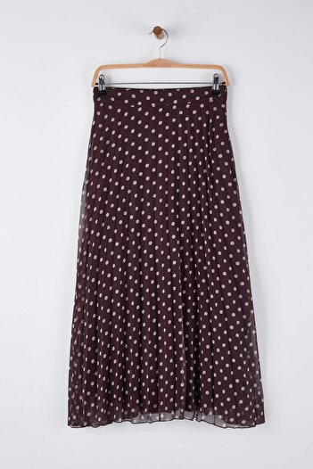 Trendyol Collection Καφέ πουά μίντι φούστα TWOAW26ET00142