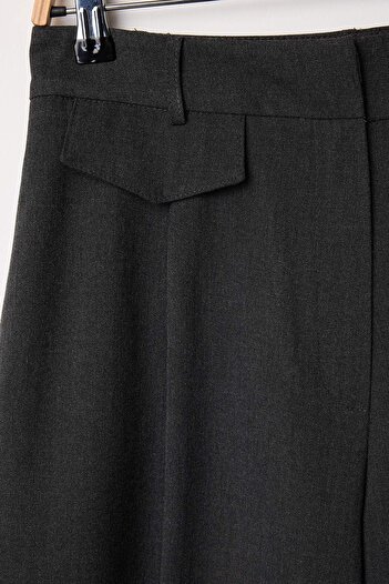 Trendyol Collection Anthracite Long Fabric Shorts & Bermuda Twoaw26Sr00052