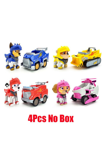 Choice 4pcs Genuine Paw Patrol Toy Team Headquarters Tower Rescue Team Knight Style Anime Figure Chase Mars