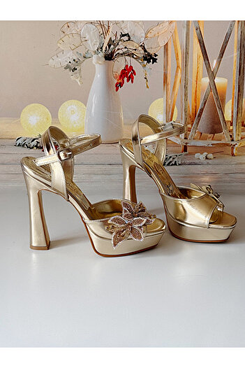 Modavien Women's 13 cm Platform Silver Stone Shoes