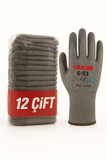 Starline E-53 Cut Resistant Pu Work Gloves - Pack of 12 |   High Protection & Grip