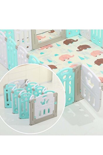COOYA Baby Playpen Kids Activity Centre Safety Play Yard,for Home Indoor Outdoor,with 12+2 Panels,Blue