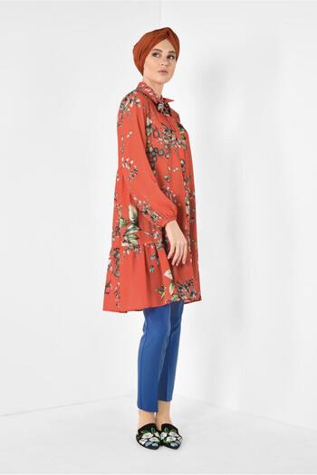 Alvina Flower Patterned Salaş Tunic 4910