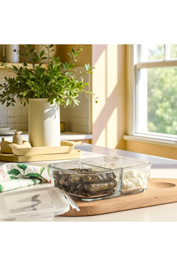 LAV Fresco Compartmented Locked Storage Container 1 Piece 1120 Cc (Frs-297) White with Lid