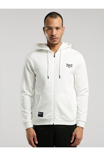 EVERLAST Ever Essentials Regular Біла чоловіча куртка з капюшоном та повною застібкою-блискавкою
