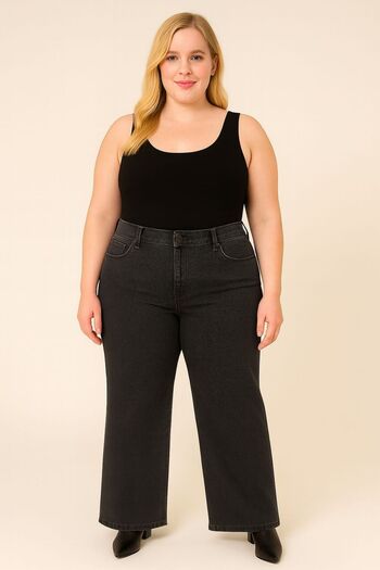 ELONİ New Season - Premium Super Battal High Waist Flexible/Lycra Wide Leg Denim Pants