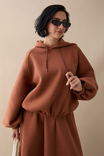 InStyle Σετ Camel με φούστα με μπαλόνι μανίκι