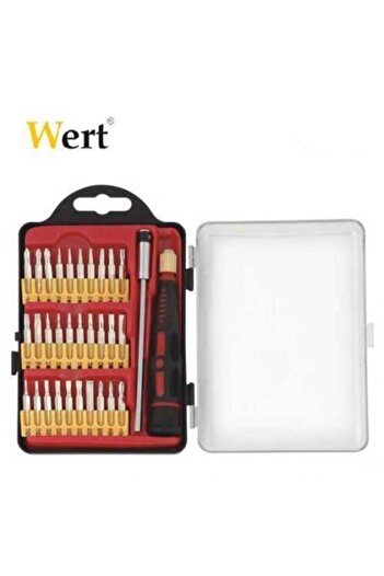 WERT W 2254, Elektronikçi Tornavida Bits Uç Seti (32 PARÇA), Gri, Siyah, Kırmızı