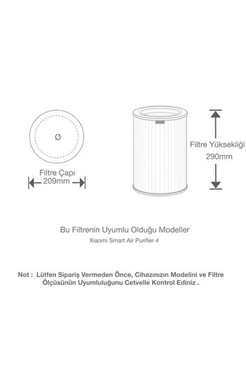 Xiaomi Mi Smart Air Purifier 4 Hepa Filtre