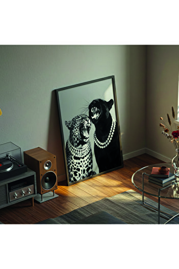 VERONİCA LİNE Doğal Ahşap Çerçeveli DEKORATİF TABLO Modern Seri