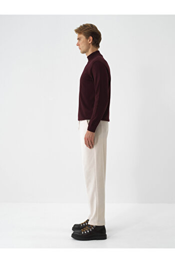 Xint Erkek Bej Lüks Dokulu Soft Kadife Slim Fit Sweat Pantolon