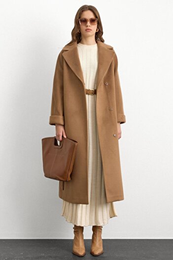 Olcay Oversize Premium Coat with Stitch Detail K. Kamel 3108