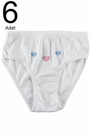 Tutku Girl's White 6 Pack Panties ELF568TUT08216