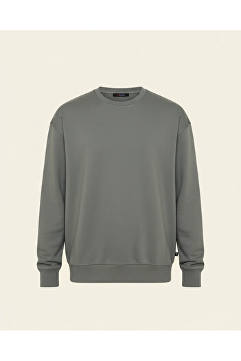 Valiberta Wenders Relax Fit Basic Brushed Interlock Crew Neck Men's Sweatshirt - Hunter Green