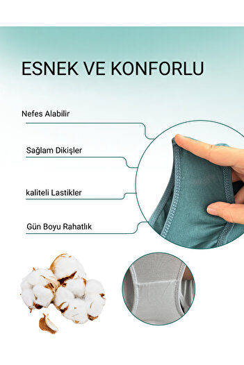 ALYA UNDERWEAR Βαμβακερό γυναικείο εσώρουχο 5 πακέτο - Μαύρο, Σκούρο Πράσινο, Πέτρα, Λευκό, Καπνιστό
