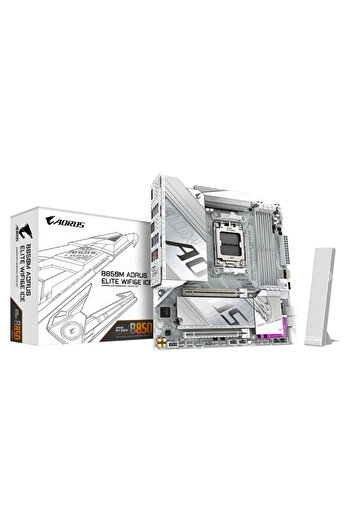 Gigabyte Placa de baza GIGABYTE B850M AORUS ELITE WIFI6E ICE, AMD B850, AM5, DDR5, ATX