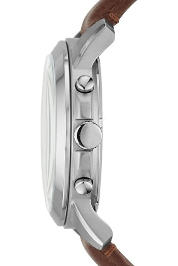 Fossil ساعة كوارتز جلدية للرجال، FS4813، أسود/بني، مقاس واحد